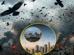 (ভিডিও) তেল আবিবের আকাশে কাকের ঝাঁক: ‘মহাপ্রলয়ের’ আতঙ্কে ইসরায়েলবাসি